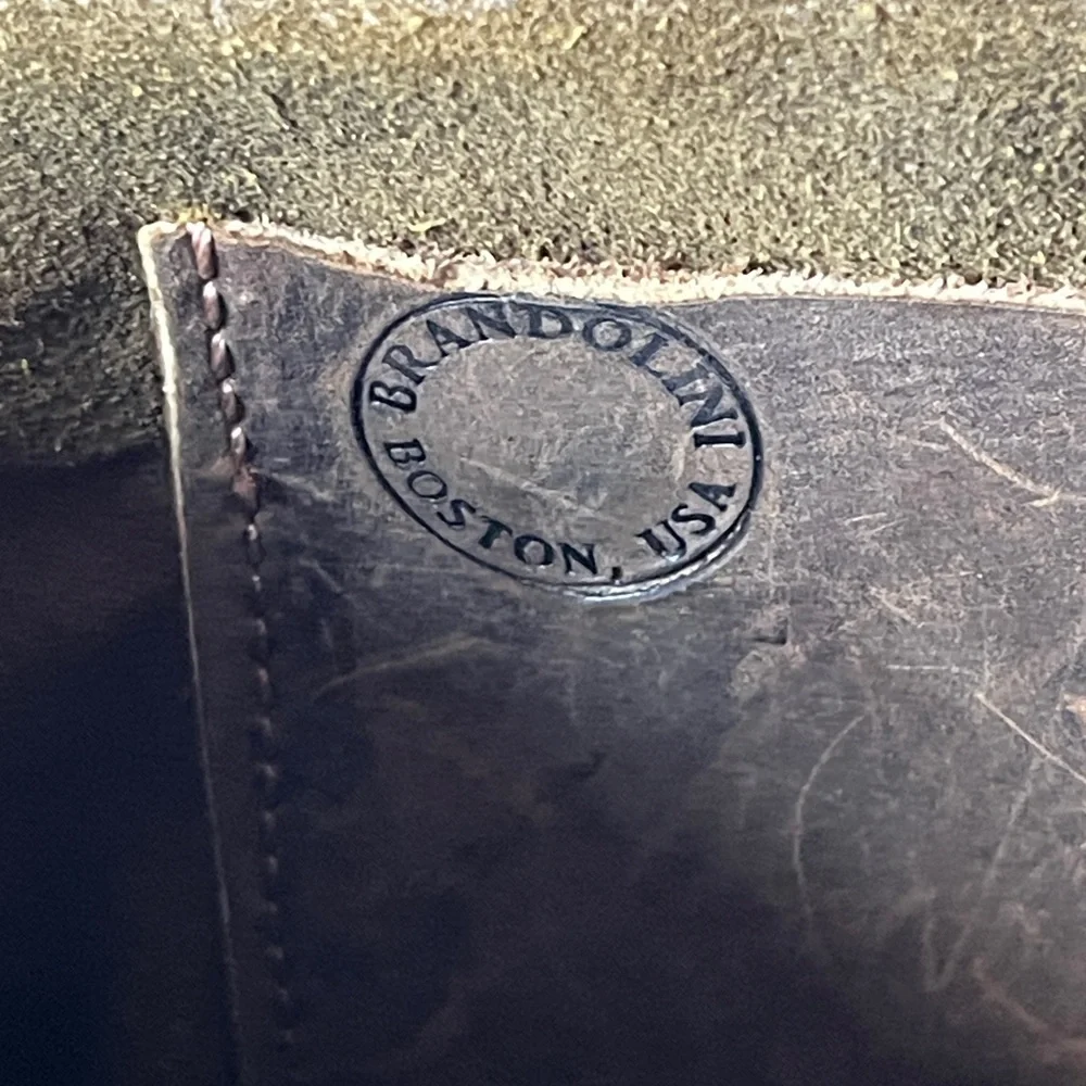 Brandolini‎ Boston MA USA Vintage Rare Brown Genuine Leather Messenger Bag